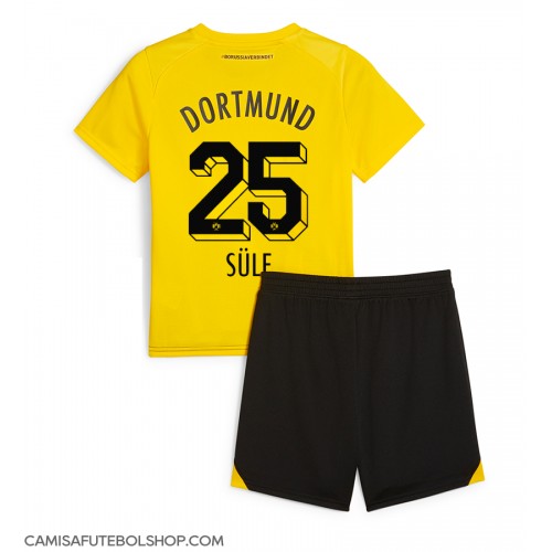 Camisa de time de futebol Borussia Dortmund Niklas Sule #25 Replicas 1º Equipamento Infantil 2023-24 Manga Curta (+ Calças curtas)